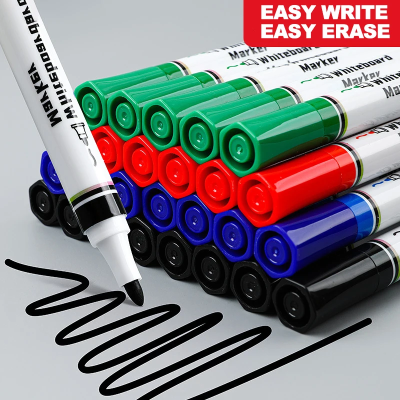 Whiteboard Marker Set - 4 Colors Dry Erase Whiteboard Marker