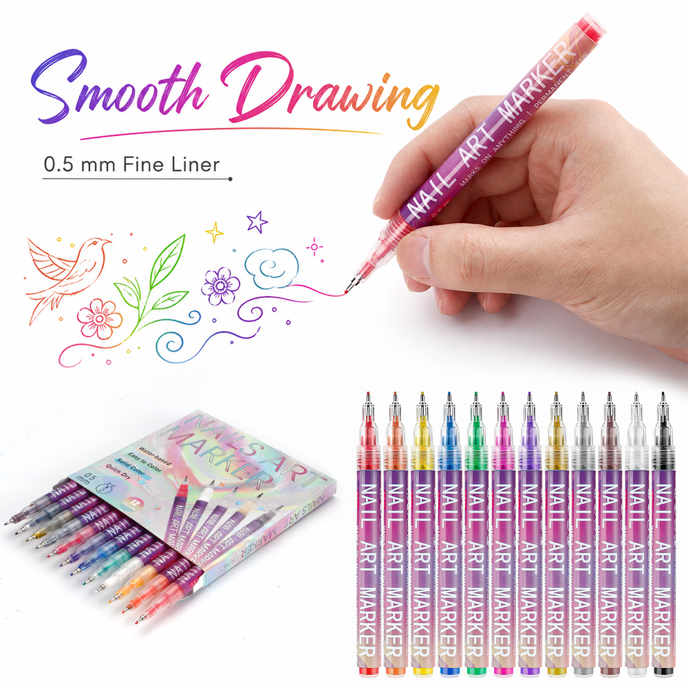 12 Pcs 0.5mm Fine Line Marker  - огляд і ціна Copic Marker Sketch